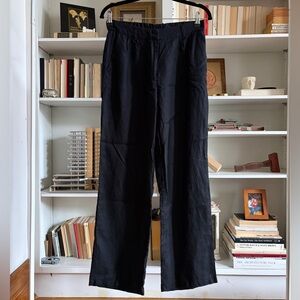 100% LINEN Classic Chic Straight Leg Pants Trousers